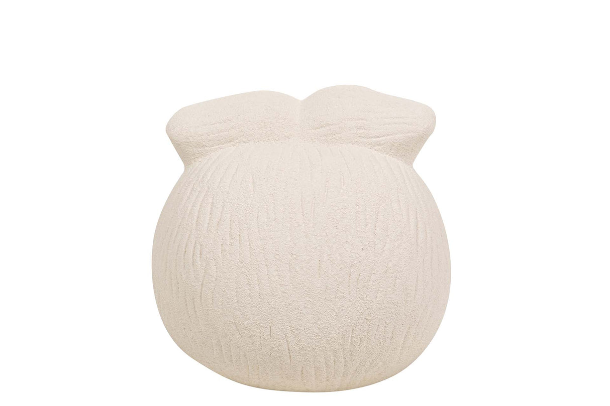 FIGURA BUHO CERAMICA BEIGE 17x17x17 CM