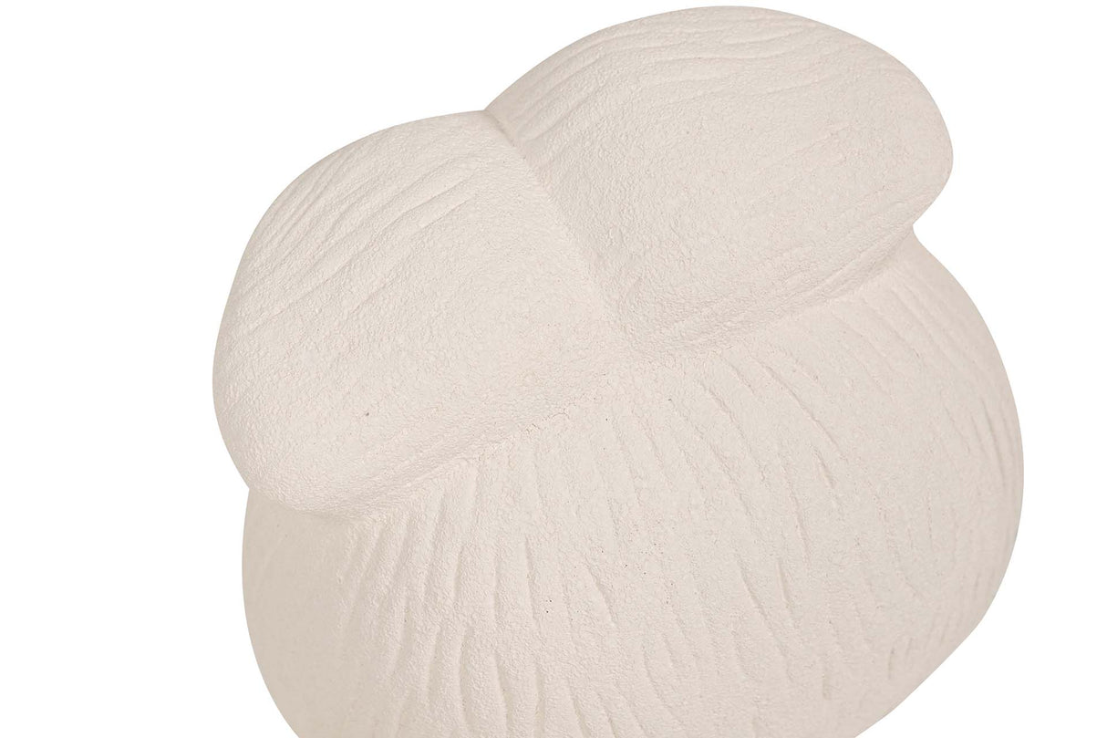 FIGURA BUHO CERAMICA BEIGE 17x17x17 CM