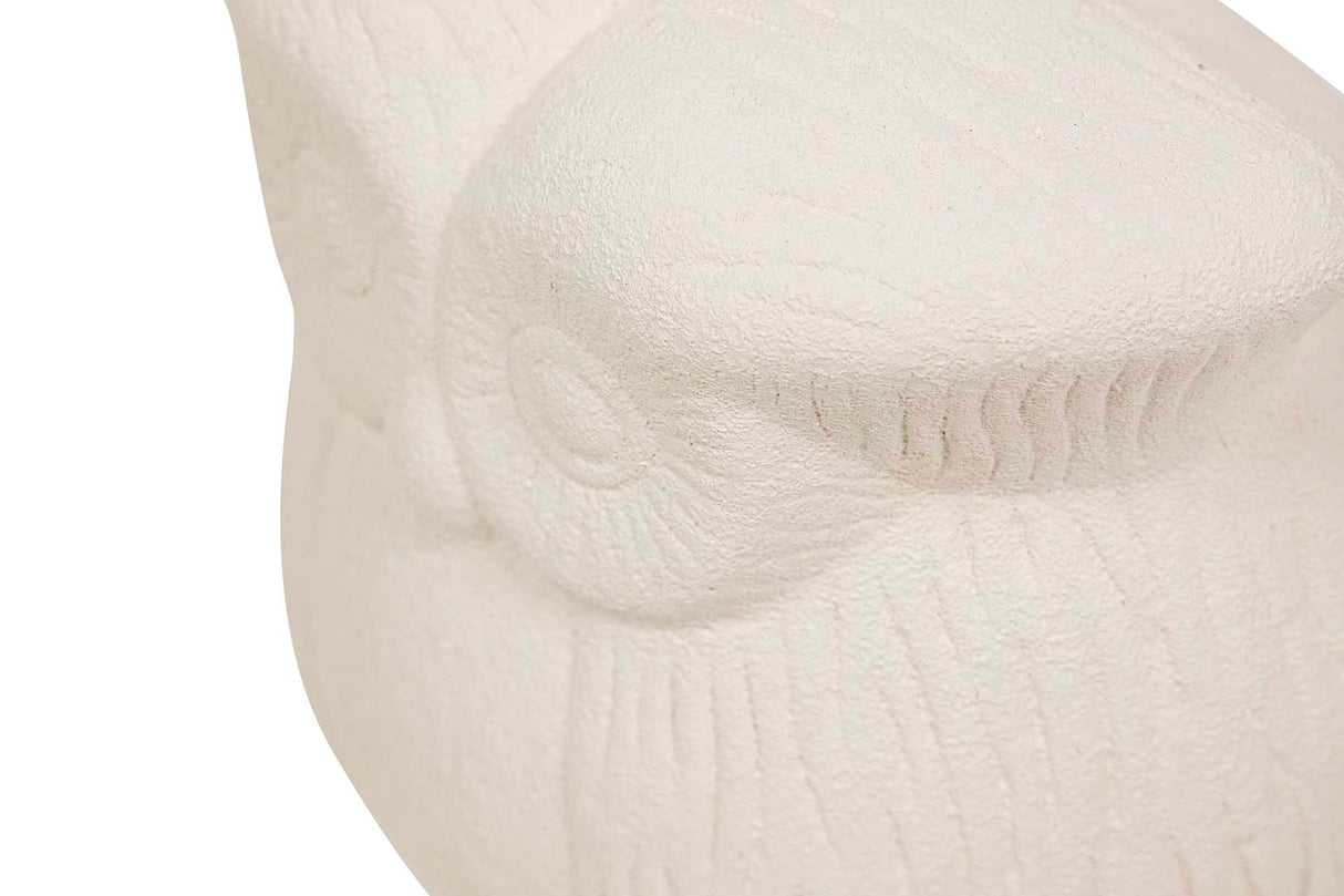 FIGURA BUHO CERAMICA BEIGE 17x17x17 CM