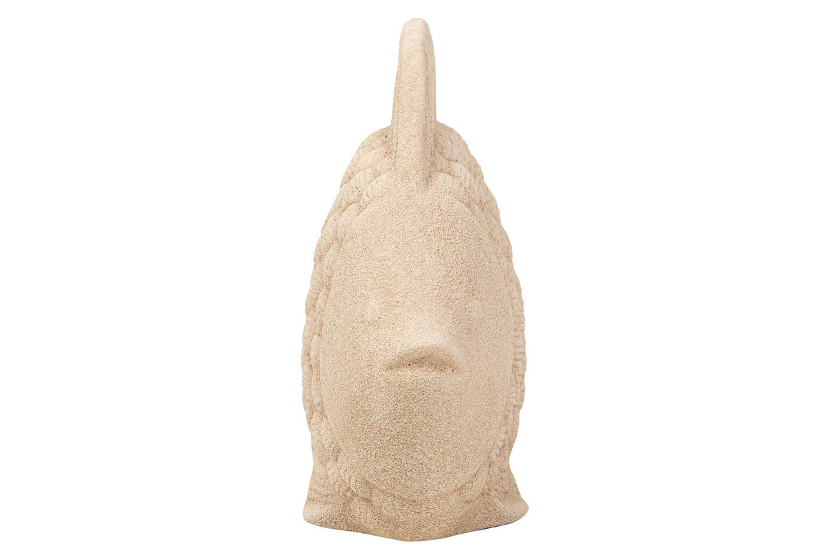 FIGURA PEZ CERAMICA MARRON 34x29x11 CM