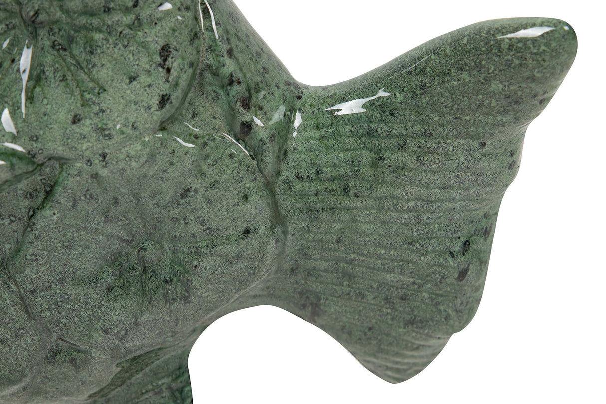 Figure Poisson en céramique verte 34x29x11 cm
