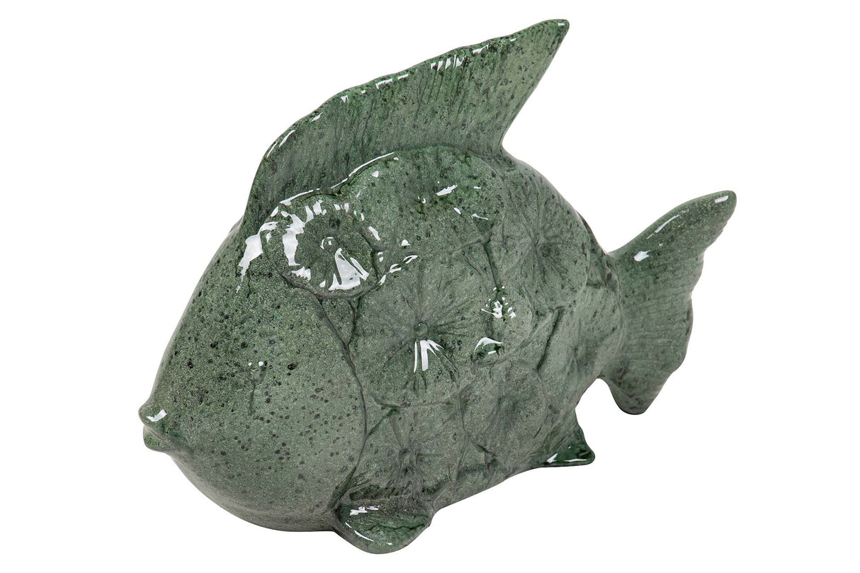 Figure Poisson en céramique verte 34x29x11 cm