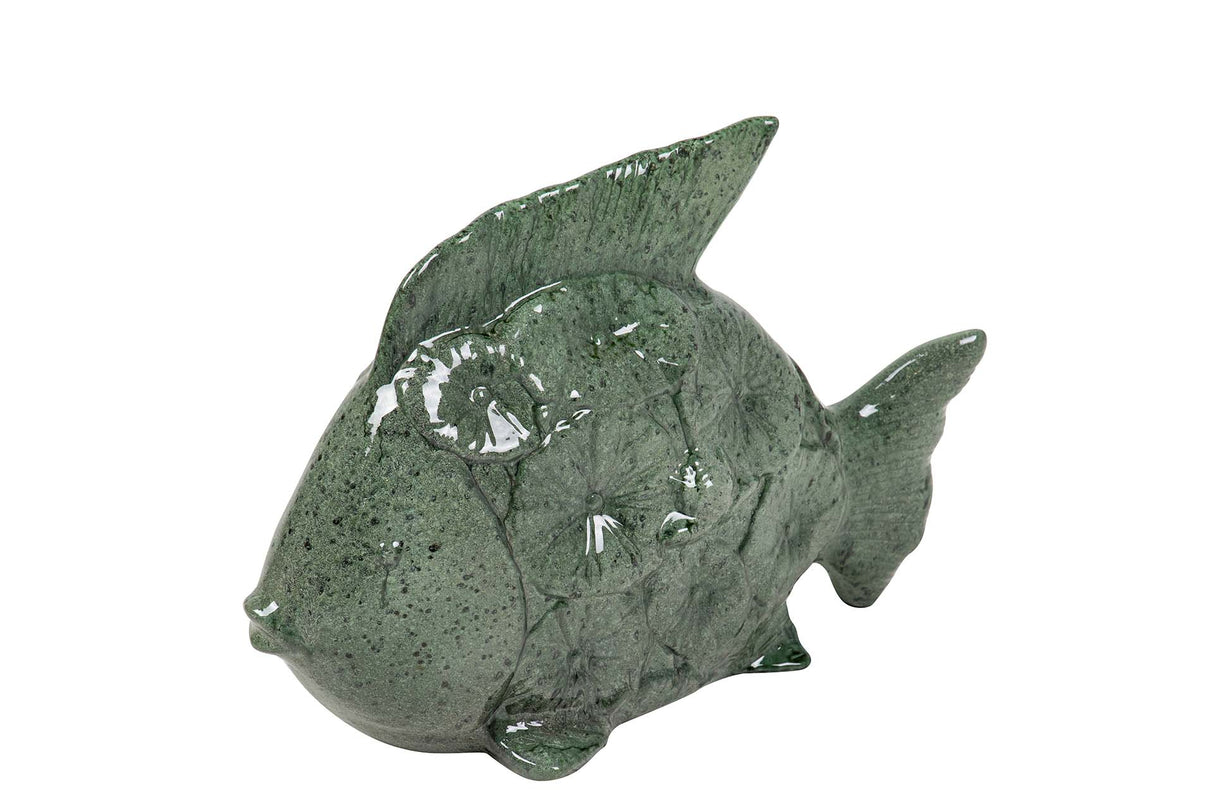 Poisson en céramique verte Figure 30x24x10 cm