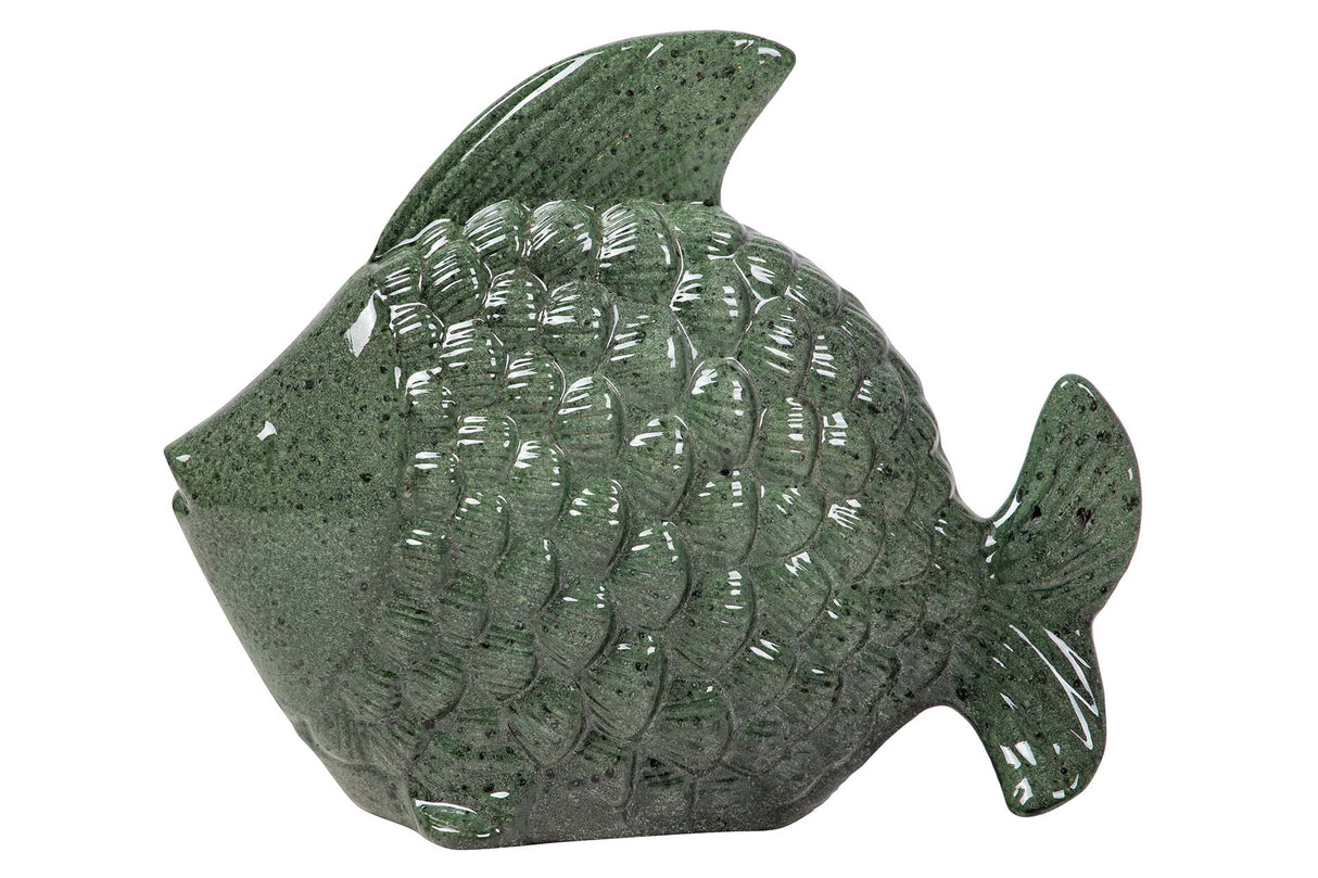 Figure Poisson en céramique verte 34x29x11 cm