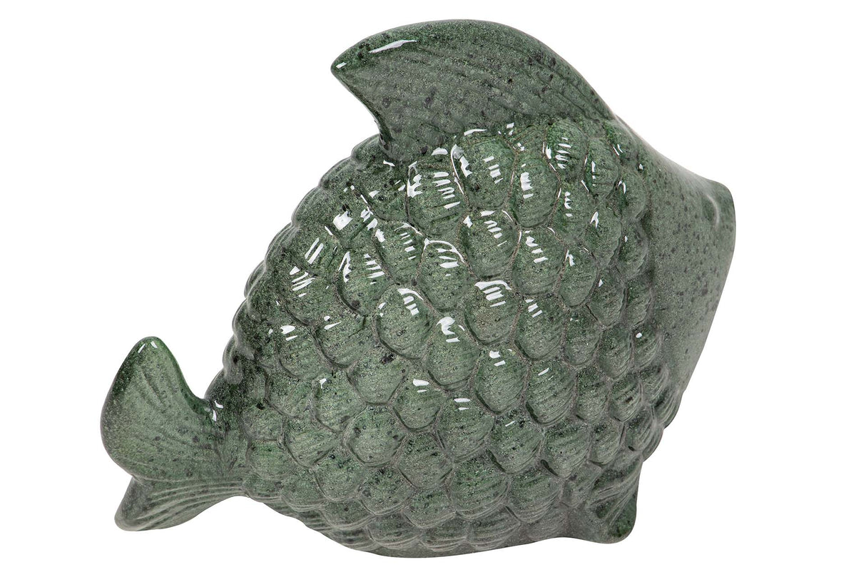 Figure Poisson en céramique verte 34x29x11 cm