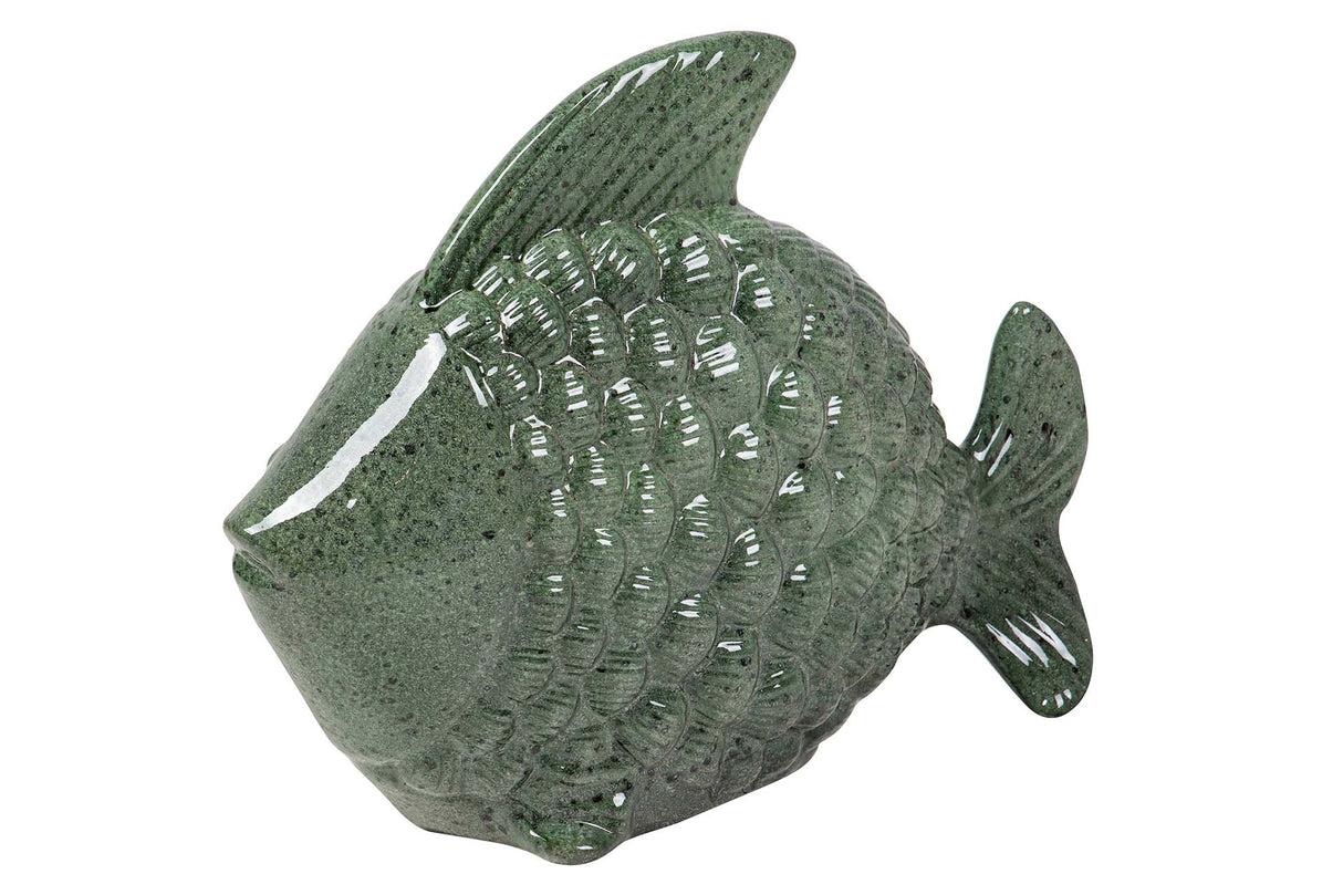 Figure Poisson en céramique verte 34x29x11 cm