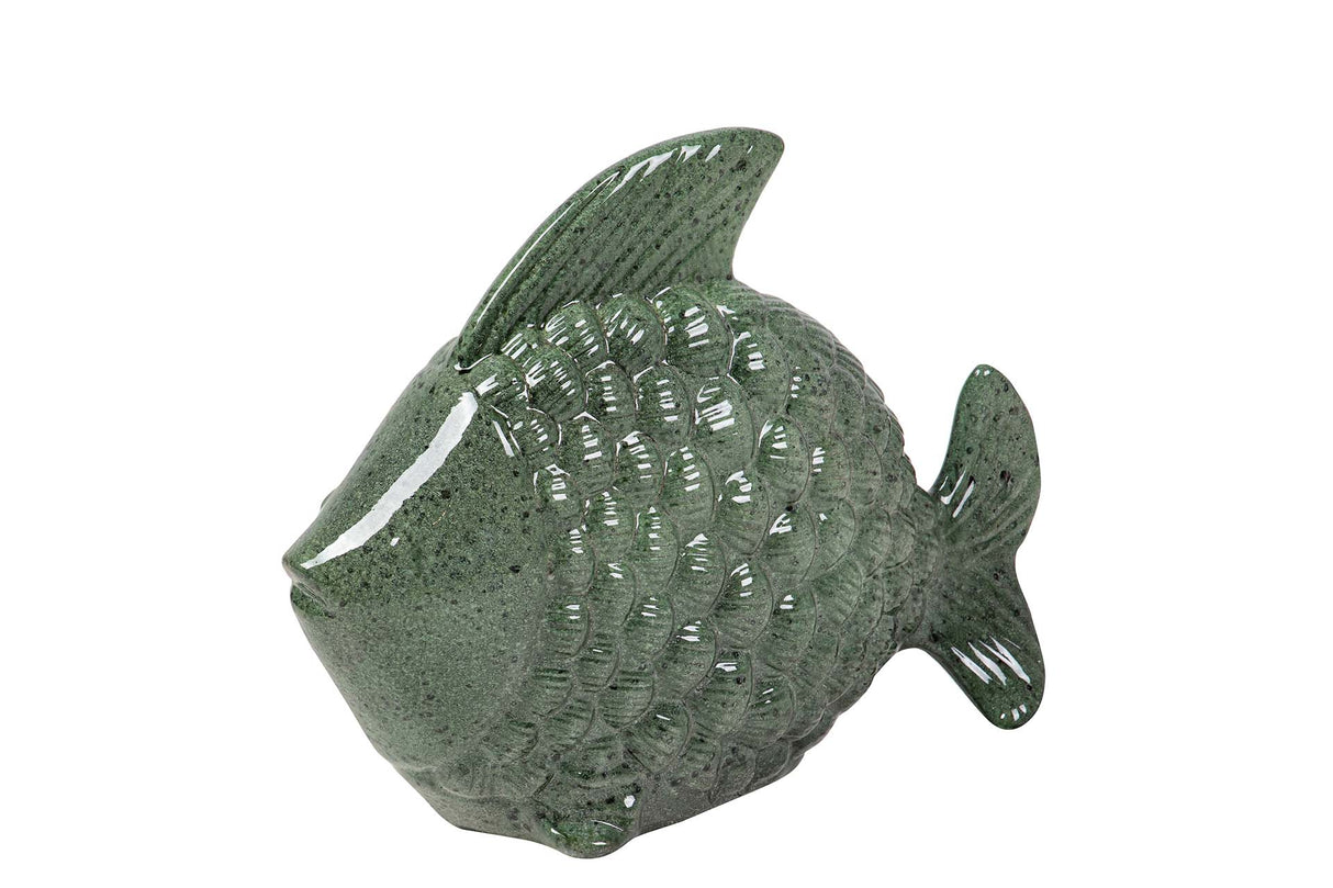 FIGURA PEZ CERAMICA VERDE 30x24x10 CM