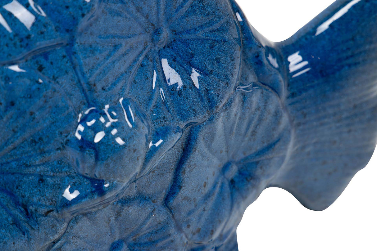 Fiche en céramique Fish bleu 34x29x11 cm