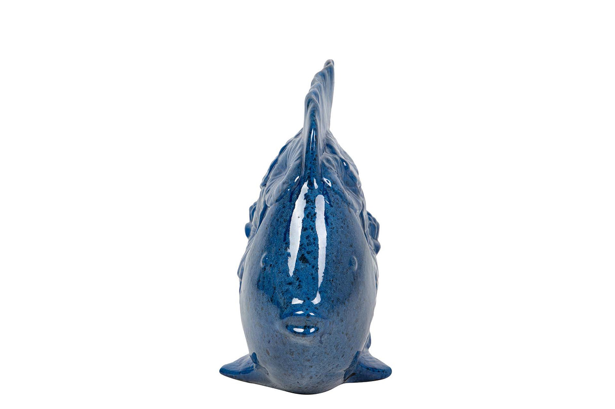 Poisson en céramique bleu Figure 30x24x10 cm