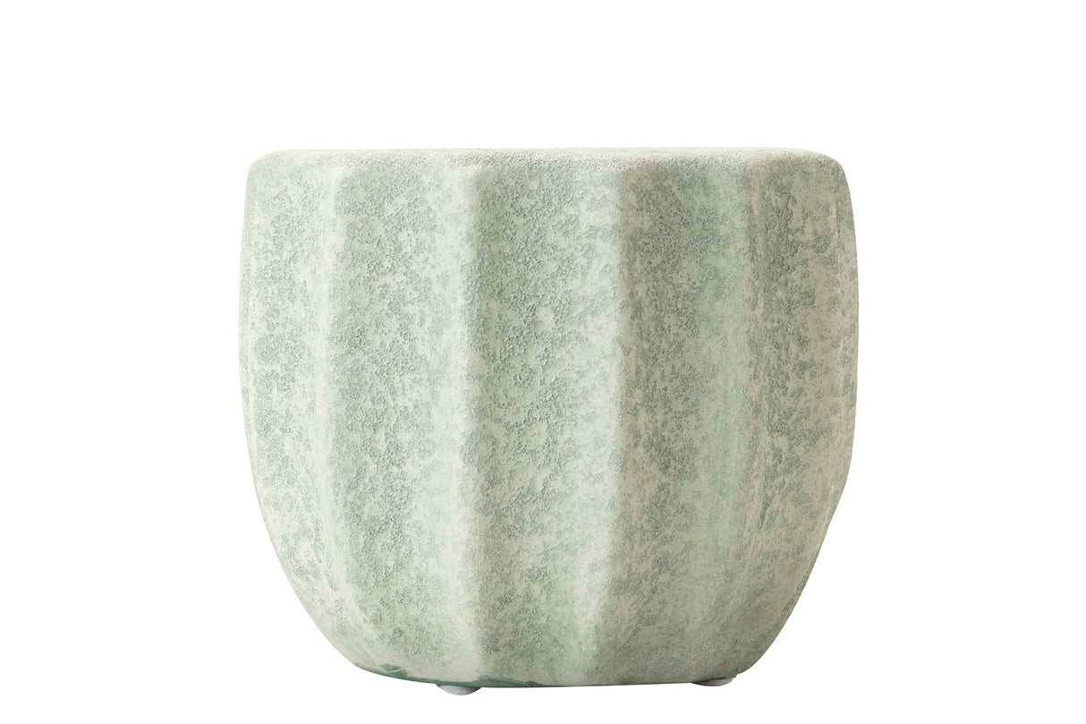 Pottage en céramique verte 19x19x17 cm