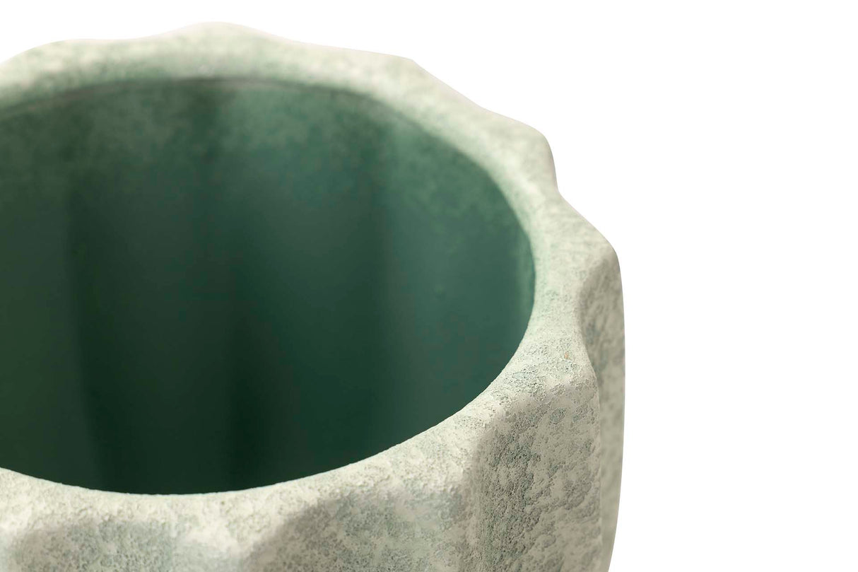 Pottage en céramique verte 19x19x17 cm