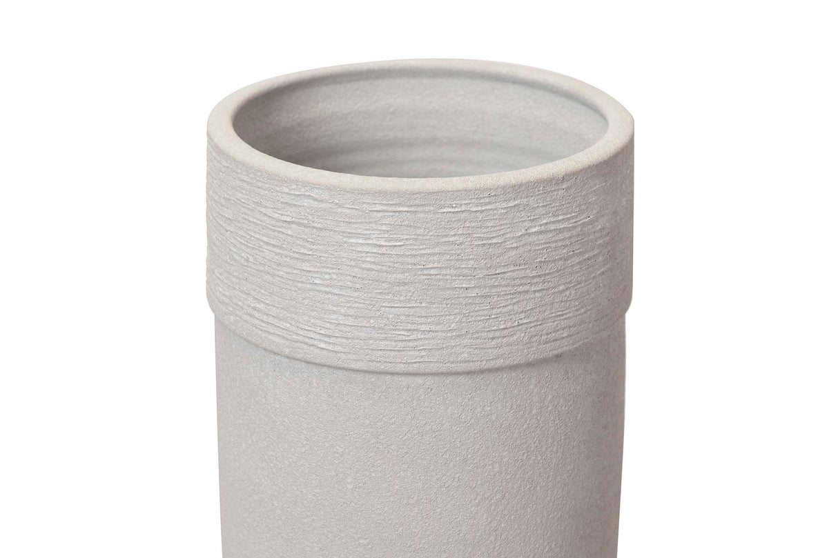 Florero in ceramica grigia 20x20x40 cm