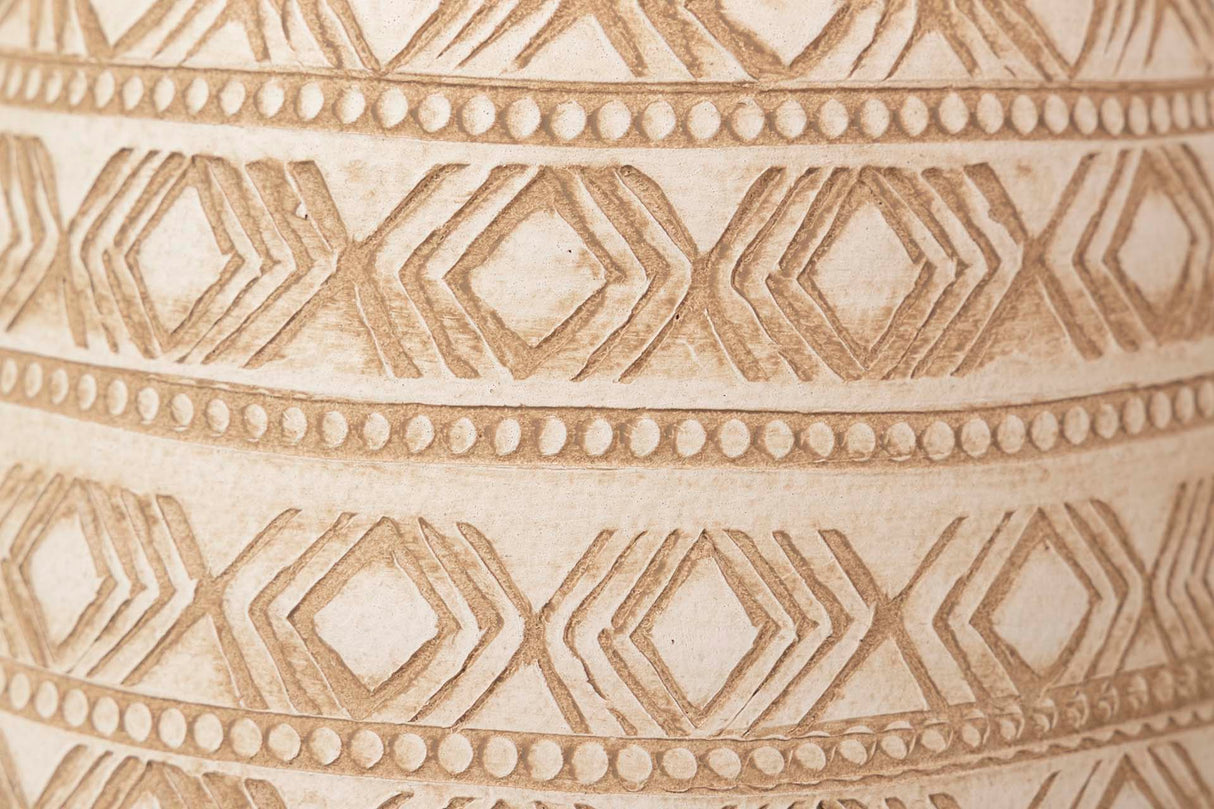 Vaso de cerâmica bege 26x26x60 m