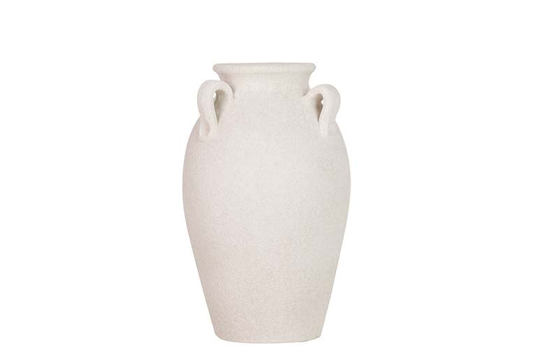 Vaso de cerâmica branca 22x22x30 cm