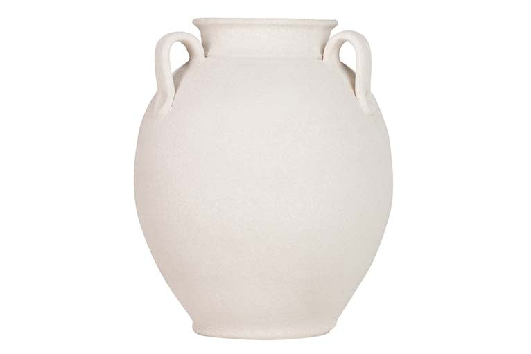 Flora de cerâmica branca 28x28x30 cm