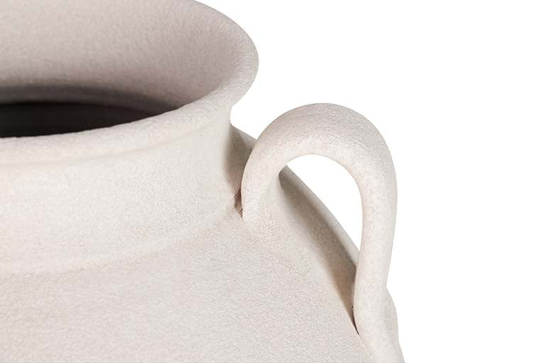 Flora de cerâmica branca 28x28x30 cm