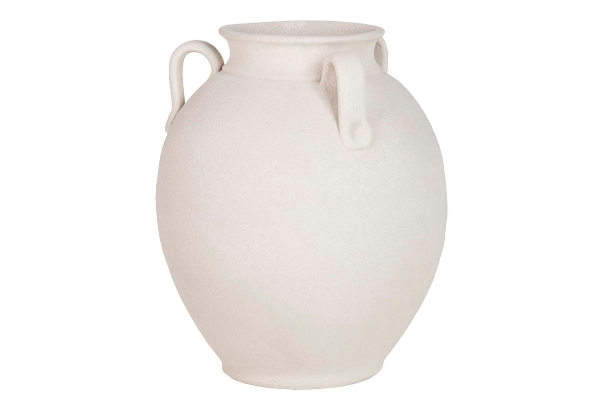 Flora de cerâmica branca 28x28x30 cm