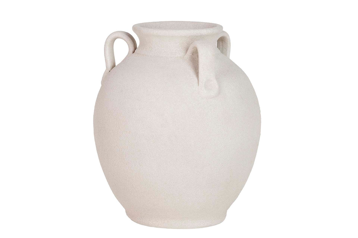 Vaso de cerâmica branca 35x35x40 cm