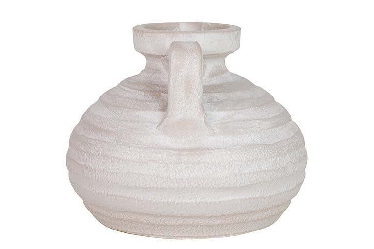 Vaso de cerâmica cinza 19x19x15 cm