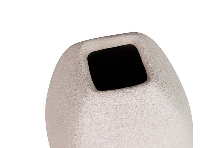 Florero in ceramica grigia 16x16x30 cm