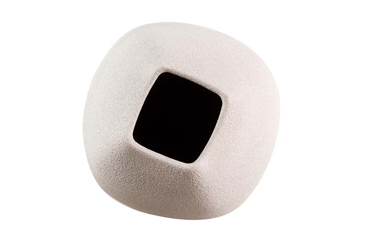 Florero in ceramica grigia 20x20x60 cm