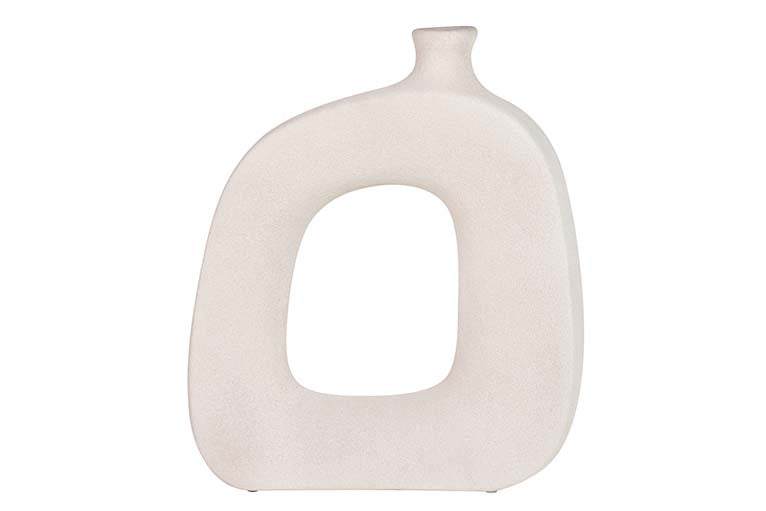 Florero in ceramica grigia 41x11x40 cm