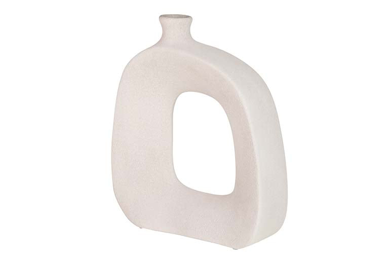 Florero in ceramica grigia 41x11x40 cm