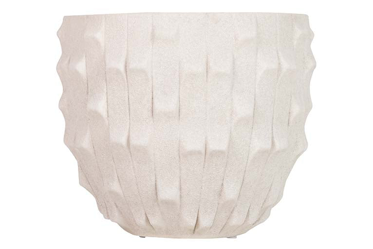 Maceter en céramique beige 32x32x26 cm