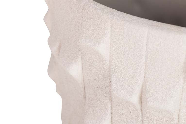 Maceter en céramique beige 32x32x26 cm