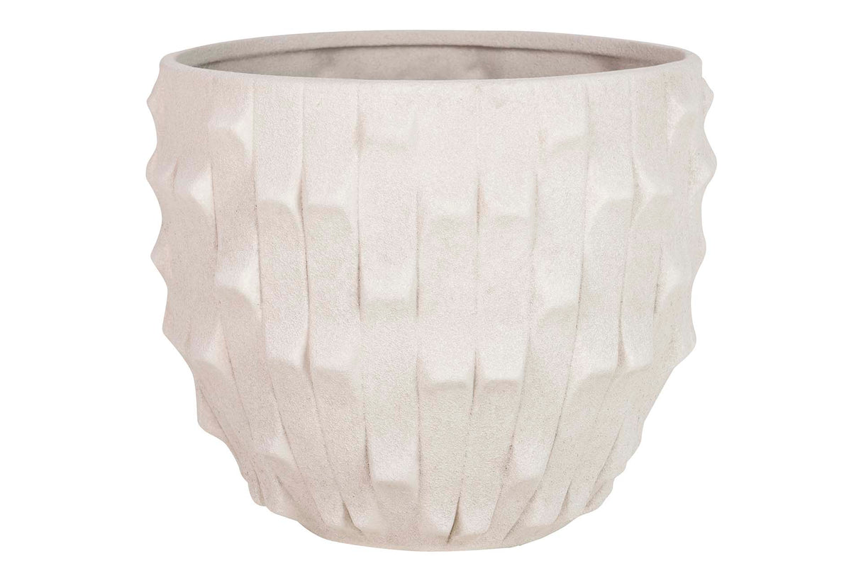 Maceter en céramique beige 32x32x26 cm