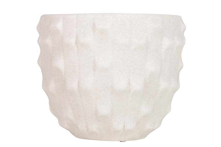 Pot en céramique beige 26x26x23 cm