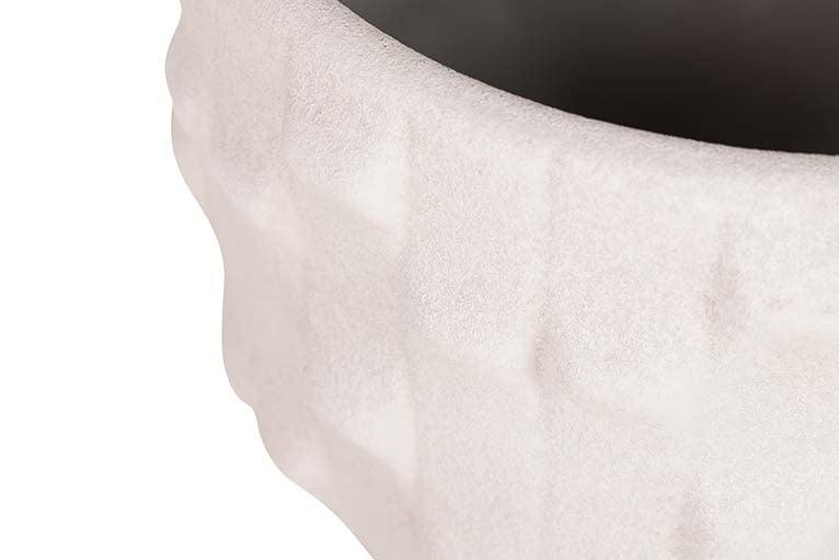 Pot en céramique beige 26x26x23 cm