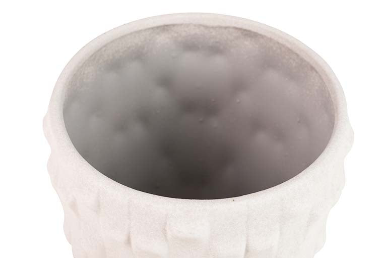 Pot en céramique beige 26x26x23 cm