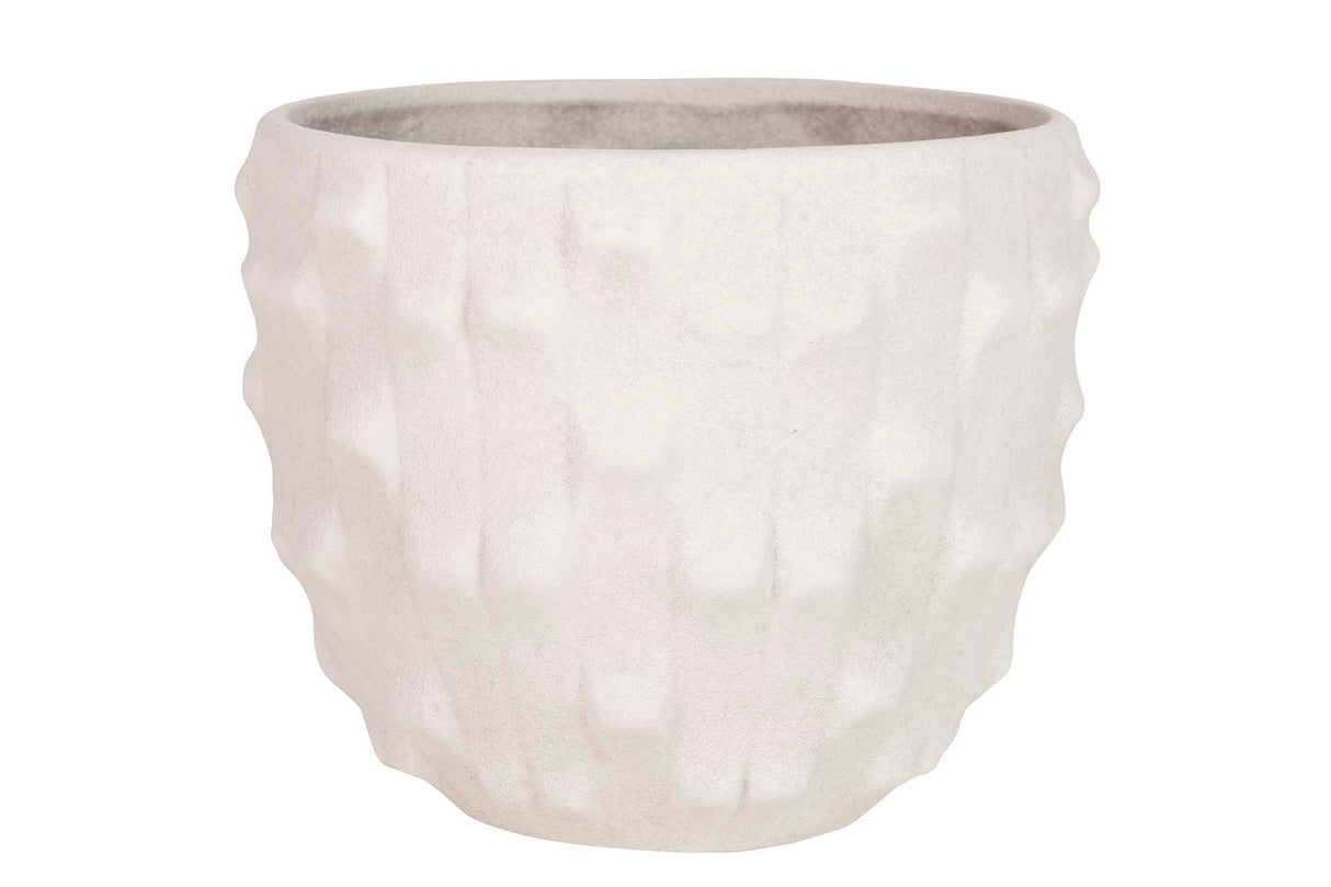 Pot en céramique beige 26x26x23 cm