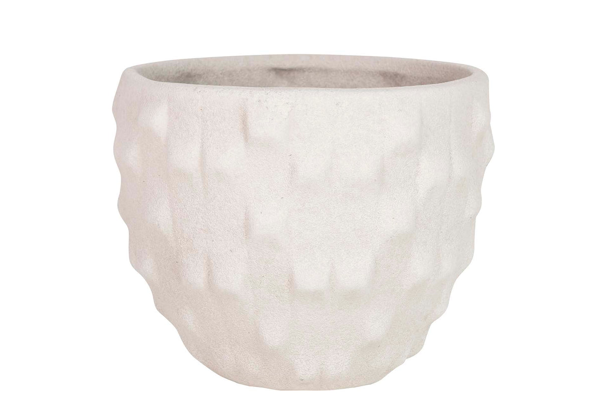 Beige Keramik Maceter 20x20x18 cm