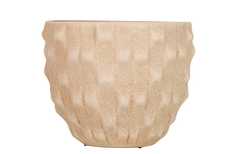 Maceter en céramique brun 20x20x18 cm