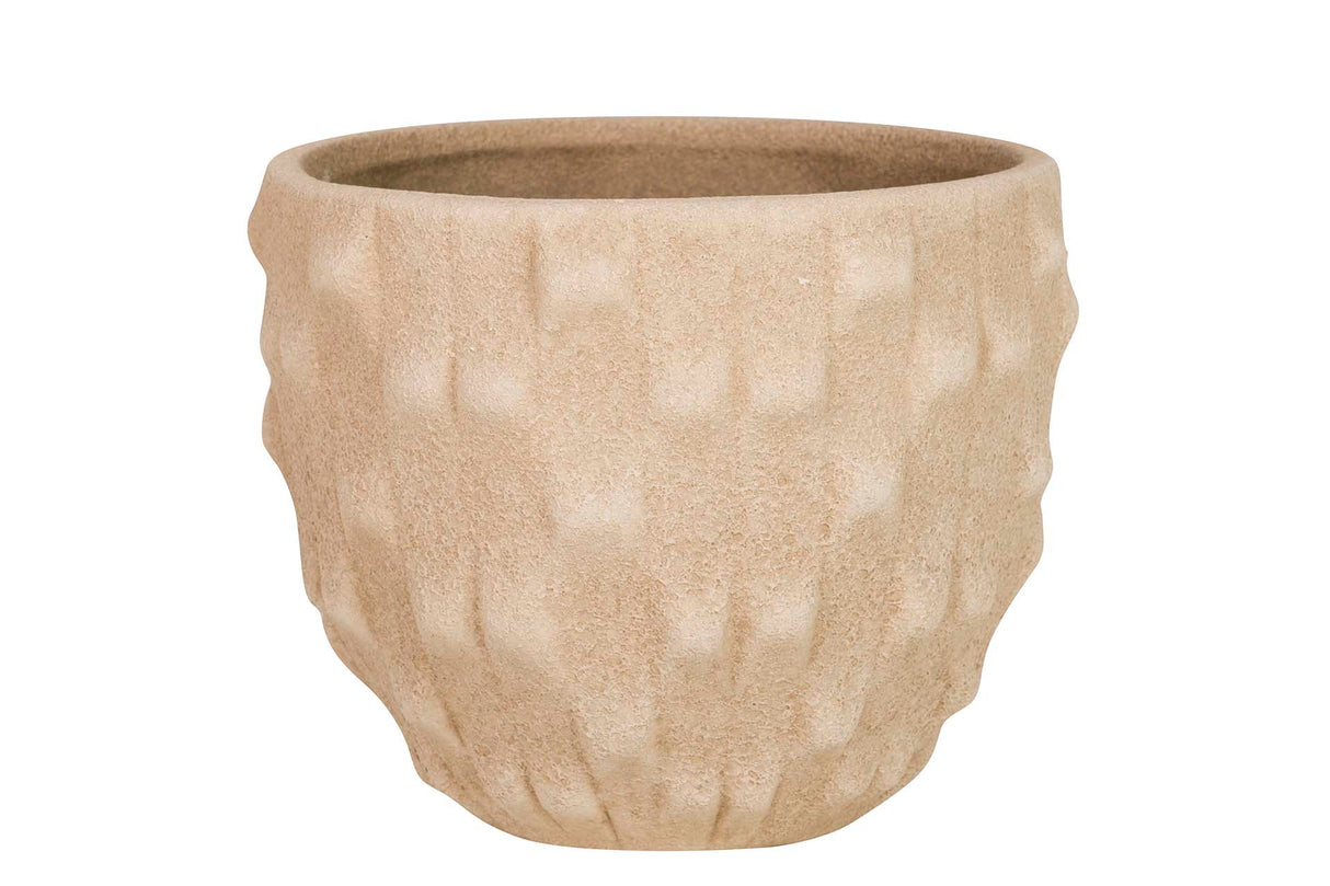 Maceter en céramique brun 20x20x18 cm