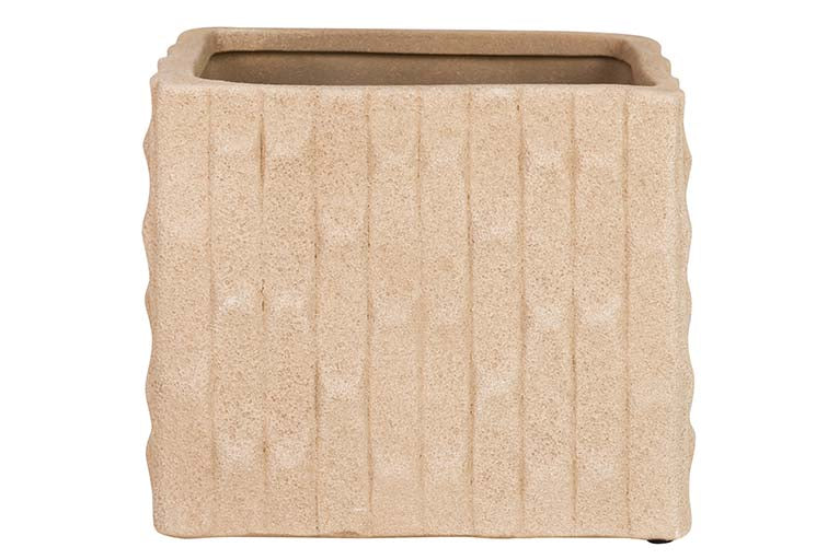 Pot en céramique brun 24x24x20 cm