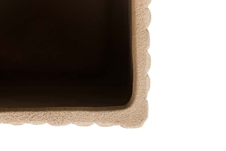 Pot en céramique brun 24x24x20 cm