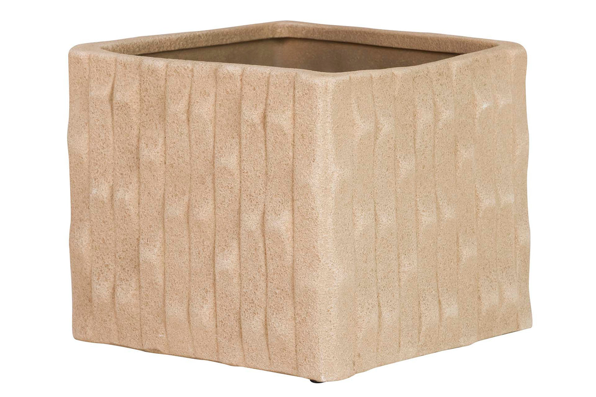 Pot en céramique brun 24x24x20 cm