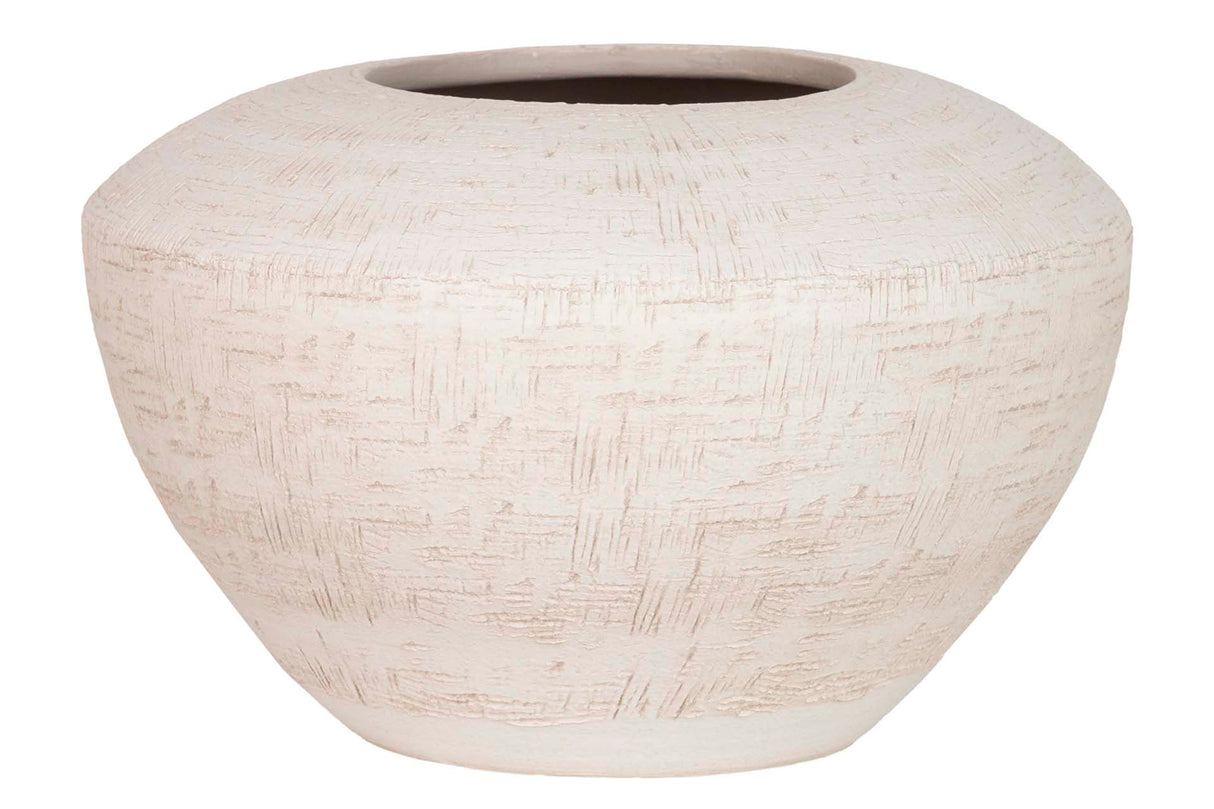 Weiße Keramikvase 32x32x19 cm