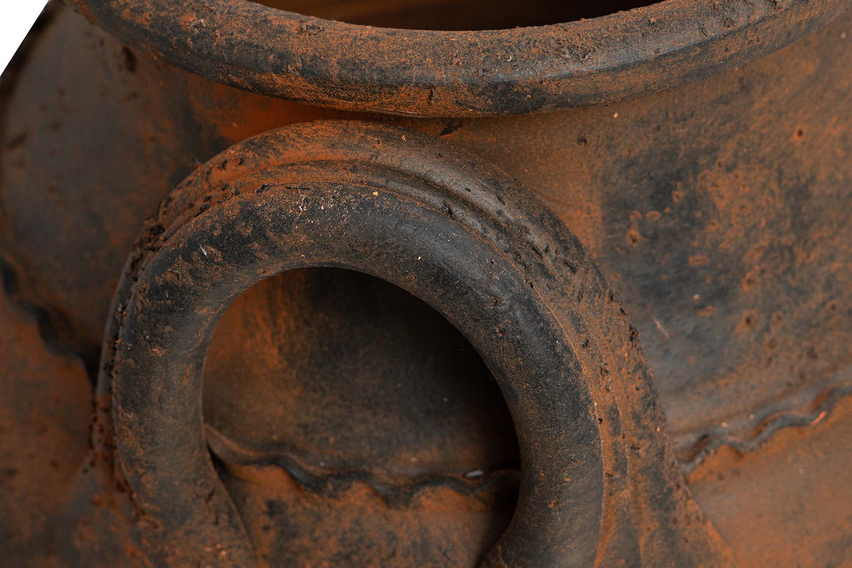 Céramica Marron Flower 40x40x70 cm