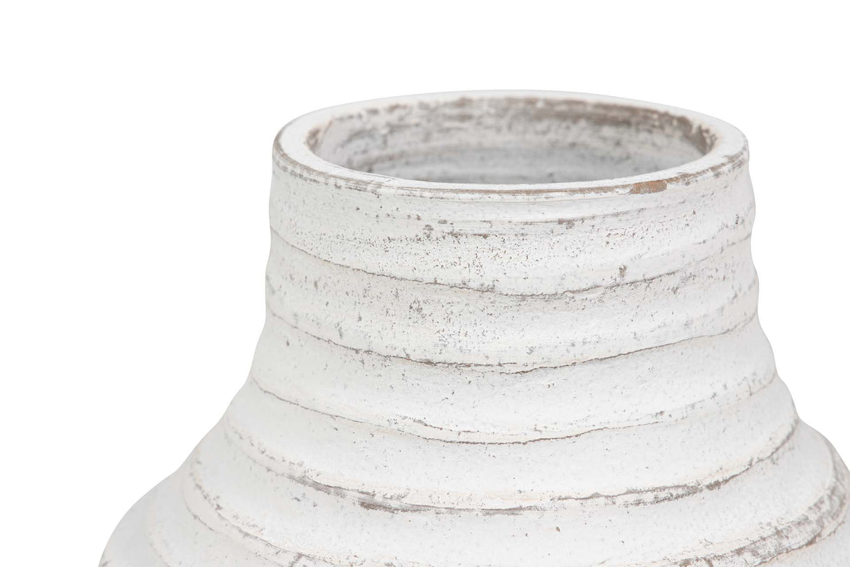 Vase en céramique blanc 19x19x40 cm