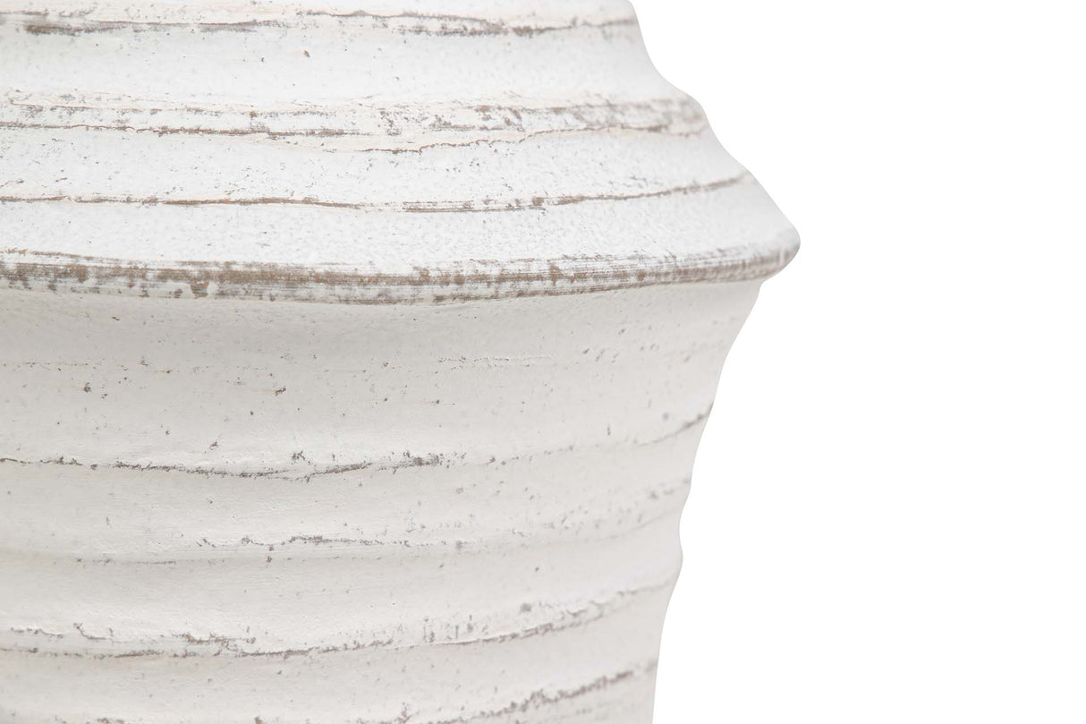 Vase en céramique blanc 19x19x40 cm