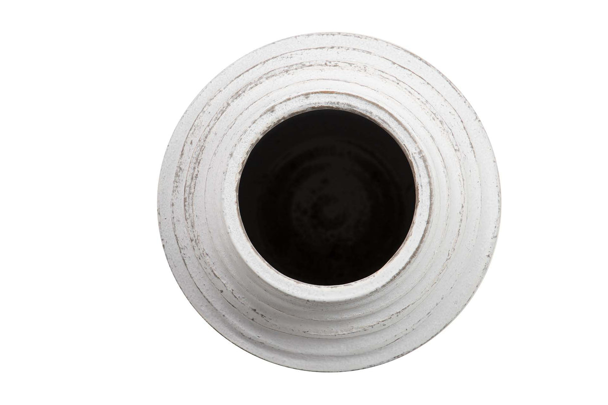 Vase en céramique blanc 19x19x40 cm