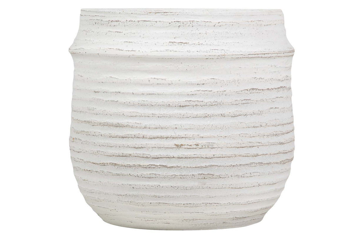 Pot en céramique blanc 39x39x38 cm