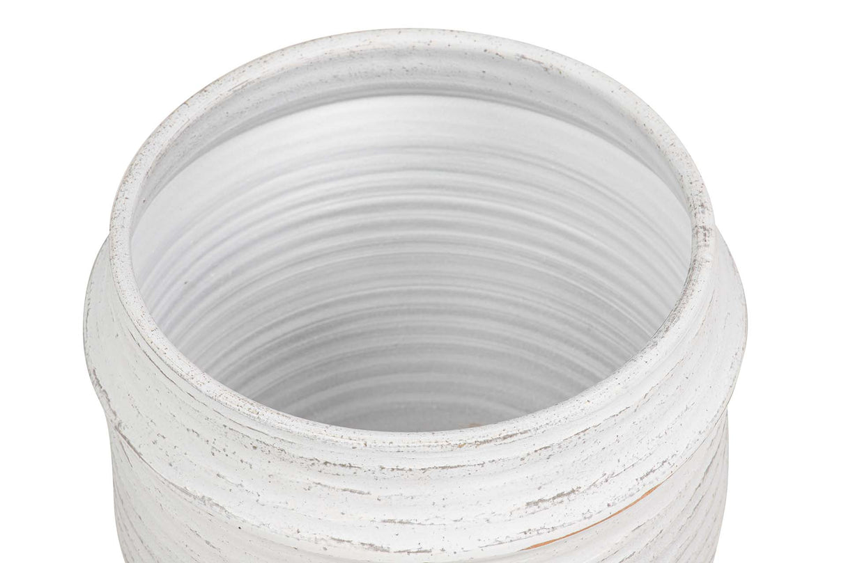 Pot en céramique blanc 39x39x38 cm