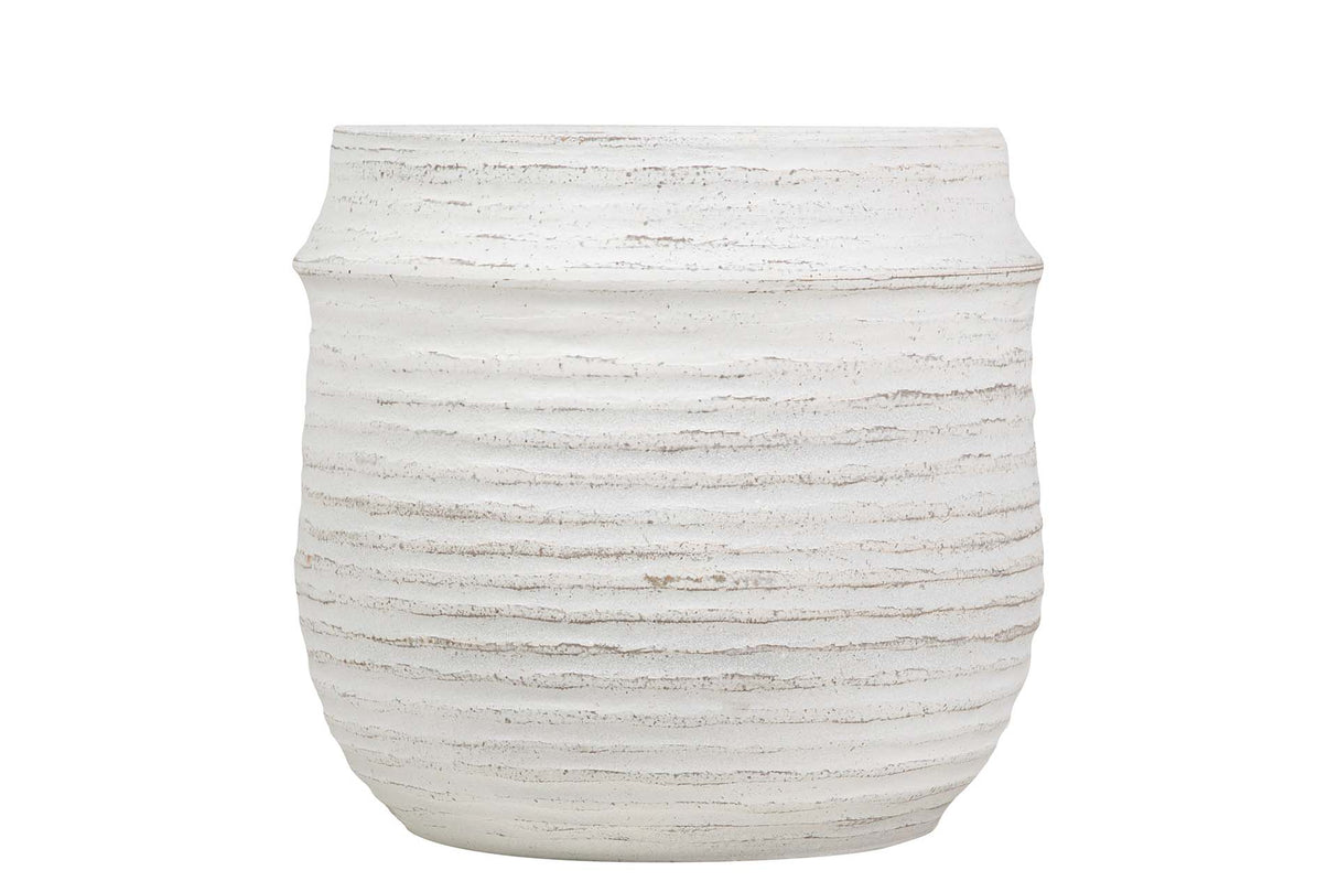 Pot en céramique blanc 34x34x33 cm