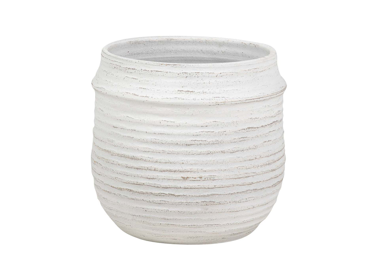 Pot en céramique blanc 34x34x33 cm