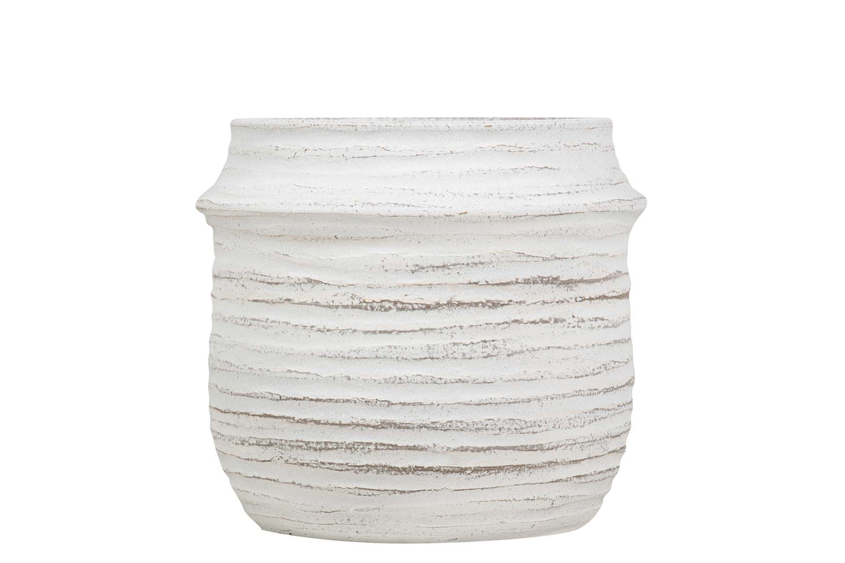 Pottage en céramique blanc 31x31x28 cm